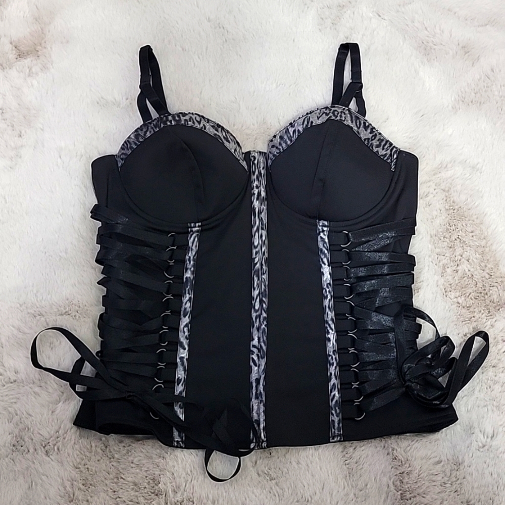 NWT Guess jet black corset